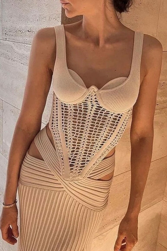 Cream Crochet Corset