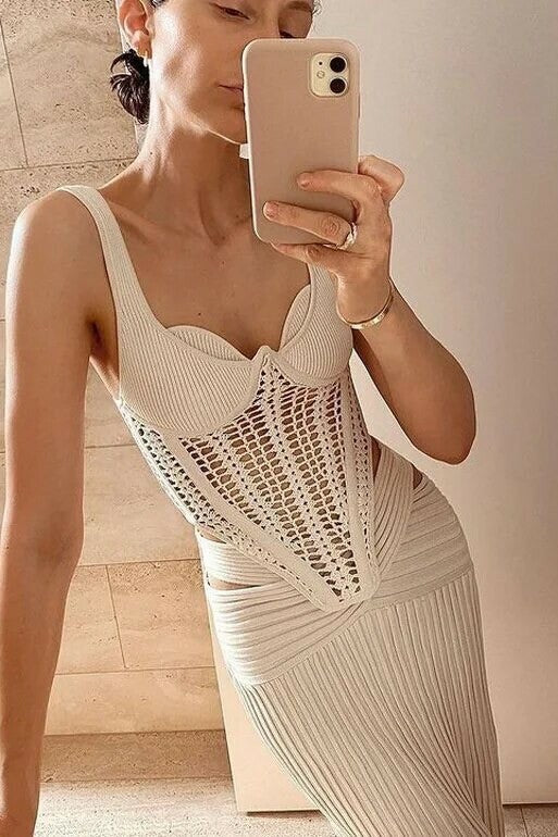 Cream Crochet Corset